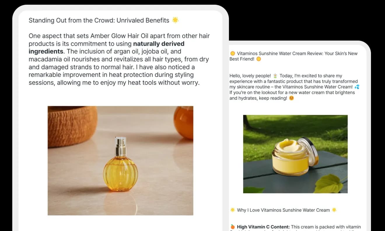 Check out AI-recommended copywriting and image layouts.
