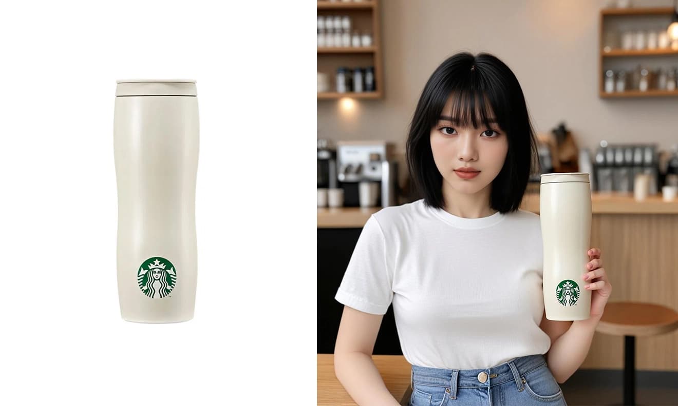 원하는 모델이 제품을 사용하고 있는 장면을 만들어보세요.