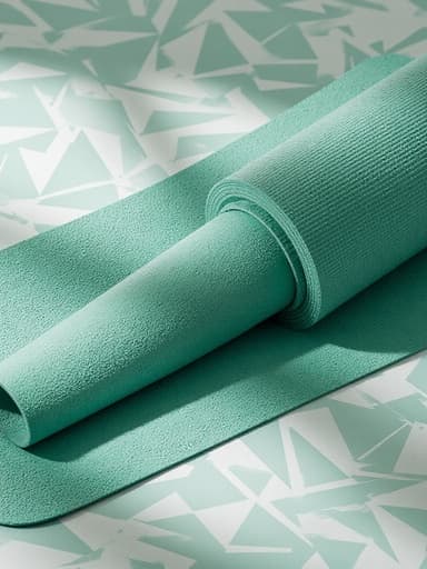 녹색 수건, 가전, 욕실 액세서리, 수건, 분위기 있는, 사실적인, 기하학적 패턴 배경으로 현대적이고 세련된 분위기를 연출합니다.