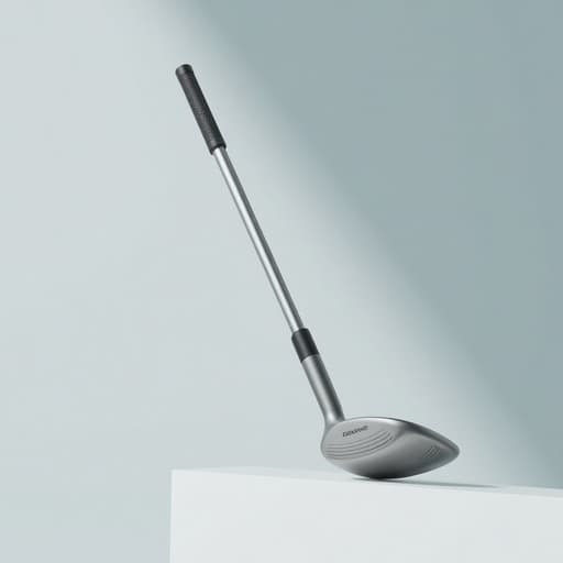 현대적인 골프 클럽, 스포츠 장비, 골프 장비, 야외 스포츠, 미니멀한 디자인, 높은 디테일, 단순한 그라데이션 배경, 부드러운 자연 그림자.