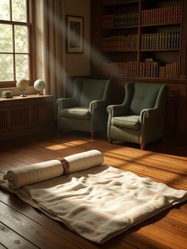 Warm Sunlight in Vintage Library - 무료 다운로드 가능한 Interior