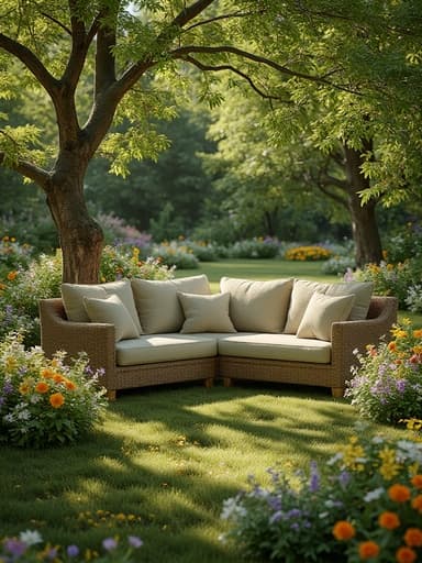 春の花が咲き誇る庭 - 무료 다운로드 가능한 自然