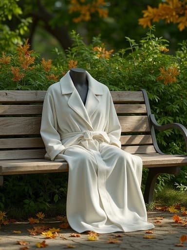 나무 벤치, 가구, 홈 데코, 좌석, 고요하고 평화로운, 나무 공원 벤치, 울창한 녹지, 흩어진 가을 잎.