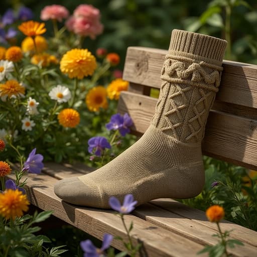 나무 벤치, 가구, 홈 데코, 좌석, 고요하고 자연스러운, 화려한 꽃과 푸르른 녹음의 정원 풍경.