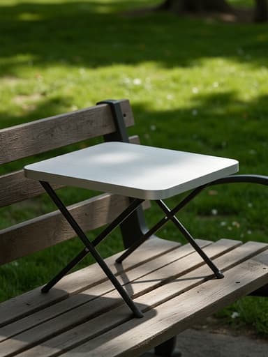 나무 벤치, 가구, 홈, 장식, 평화롭고 도시적인 휴식, 도시 공원 환경, 먼 곳의 자연 녹음.