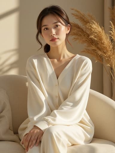 Warm Sunlit Organic Curved Furniture - 무료 다운로드 가능한 Indoor