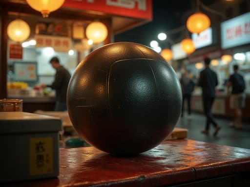휴대용 마사지 볼, 피트니스 장비, 건강 및 웰빙, 개인 관리, 분주하지만 아늑한 분위기, 한국의 야시장, 활기찬 판매대, 음식 노점.