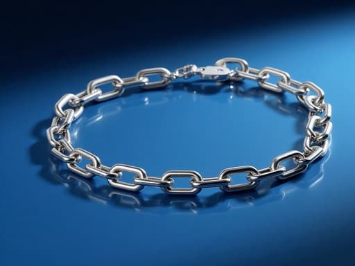 은팔찌, 패션, 보석, 액세서리, 우아하고 평화롭고 세련된, 파란색 그라데이션 우주 배경.