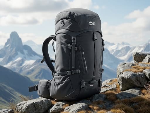 하이킹 배낭, 야외 스포츠, 장비, 산 정상, 구름 낀 하늘, 자연 심도, 자연 음영