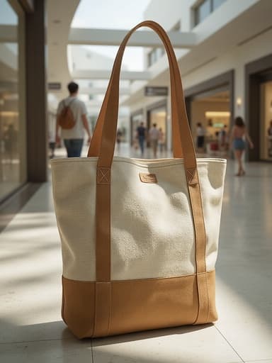 해변 가방, 아웃도어 액세서리, 붐비는 쇼핑몰, 활기찬