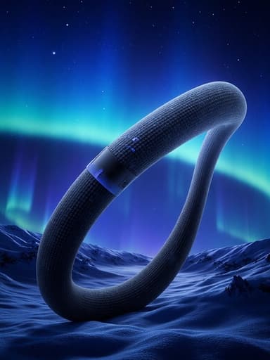 스트레칭 튜브, 피트니스 용품, 레저 장비, 별이 빛나는 밤하늘, 생생한 오로라, 자연 발광, 고요한, 신비로운, 몰입적인