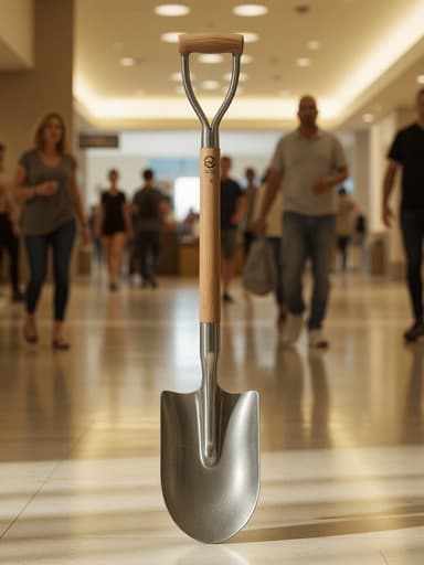 정원 삽, 야외 장비, 붐비는 쇼핑몰, 바쁜, 상업