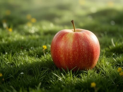 사과, 식품, 자연 이른 아침 정원 안개 고요한, 신선한