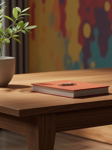 연구용 책상, 가구, 추상적 색채 배경, 부드럽고, 분위기 있는