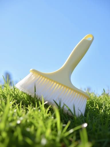 블라인드 청소솔, 청소도구, 푸른 잔디밭, 맑은 하늘, 고요한, 신선한