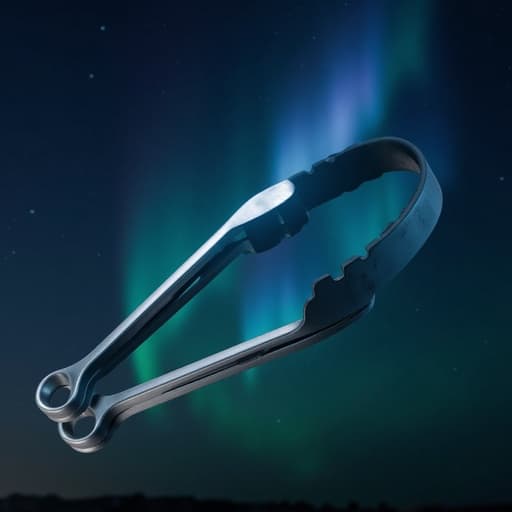 주방용 집게, 주방용품 오로라가 빛나는 밤하늘 부드러운 주변 빛