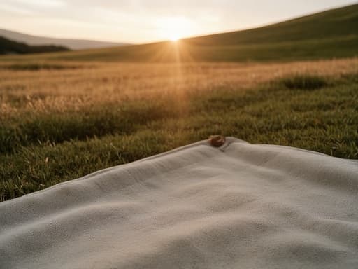피크닉 매트, 야외, 레저, 황금빛 노을, 잔디밭, 고요한, 평온한