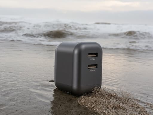 차량용 충전기, 디지털기기, 극적인 바다 물결, 흐린 하늘, 확산된 햇빛, 자연 그림자, 바다 분무