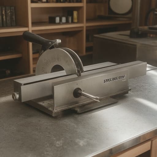 슬라이딩 각도 절단기, 빈티지 앤티크 숍, 분위기 있는 깊이, 따뜻한 색조