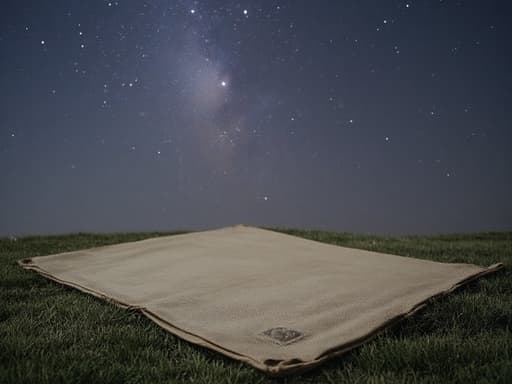 피크닉 매트, 야외, 레저, 빛나는 별이 반짝이는 밤하늘, 고요한