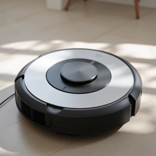 로봇 청소기, 가전 제품, 기하학적 패턴 바닥, 깨끗함, 현대적