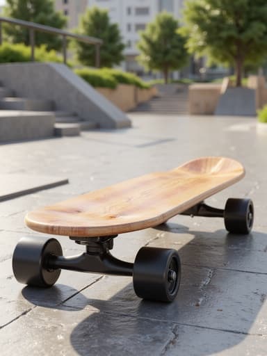 스케이트보드, 야외 스포츠, 현대적인 도시 공원, 부드러운 그림자를 드리우는 햇빛