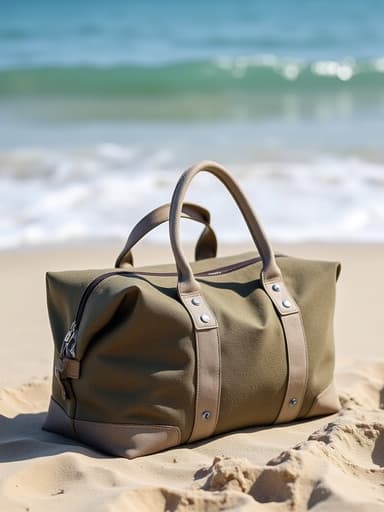 공구가방, 모래 해변, 푸른 바다, 햇살, 평온함