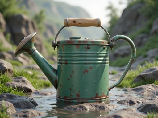 물뿌리개, 야외 레저, 안개 낀 계곡, 부드러운, 확산된 빛, 촉촉한 분위기, 미묘한 그림자