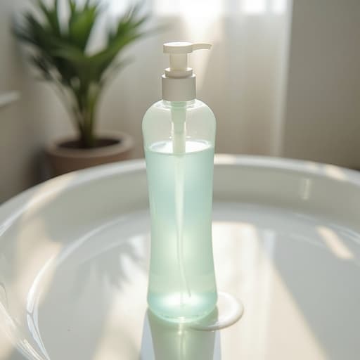 샴푸, 욕실, 세면용품, 욕실 세팅, 오후 햇살, 따뜻함, 차분함, 평온함