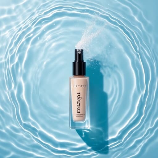 방수 컨실러, 고요하고 연한 파란색의 수중 환경, 평화로움, 지속성