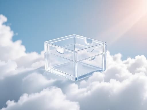 아크릴 정리함, 추상적인 구름 같은 배경, 고요한, 미니멀리스트