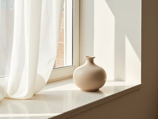 디퓨저, 테라조 창턱, 쾌적한 서울 스튜디오, 아늑한, 미니멀, 라이프스타일, 편집 스타일