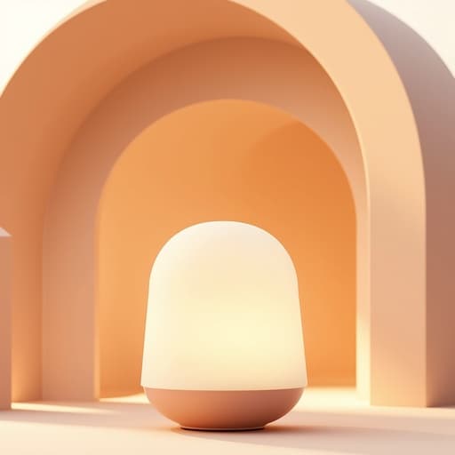 무드 라이트, 인테리어 소품, 부드러운 복숭아 패치 아치, 매끄러운 벨벳 레이어, 미묘한 둥근 받침대, 우아한, 간단한, 현대적인, 부드럽고 부드러운