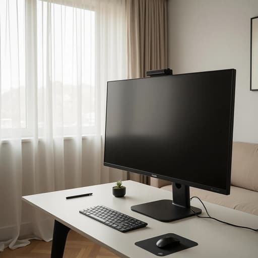 모니터, 전자기기, 북촌의 미니멀리즘 거실, 미니멀, 아늑함, 아이폰 스타일 사진