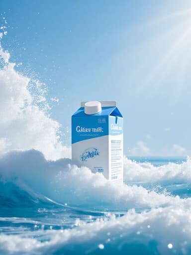 우유 상자, 고요한 해양 파도, 차분한, 신선한