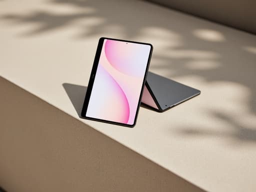 태블릿, 디지털 기기, 미니멀한 콘크리트 벤치 야외, 미니멀리스트, 깨끗한, 간단한, 세련된