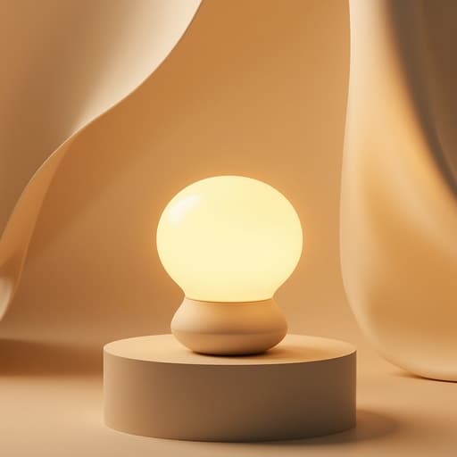 무드등, 인테리어소품, 장식, 미니멀리스트 포디움, 부드러운 패브릭 폴드, 따뜻한, 확산된 스튜디오 조명, 미니멀리스트