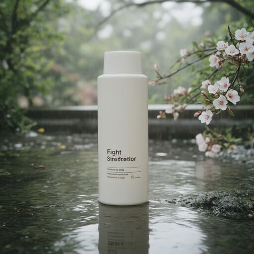 자외선 차단제, 화장품, 비가 오는 벚꽃길, 부드러운 봄비