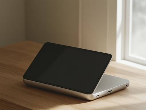 태블릿, 햇살이 비치는 창가, 따뜻하고 아늑한