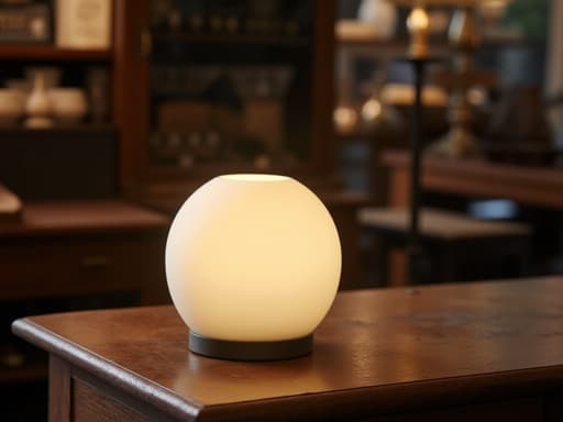 빈티지 앤티크 숍에 있는 무드등, 아늑하고 초대하는 분위기.