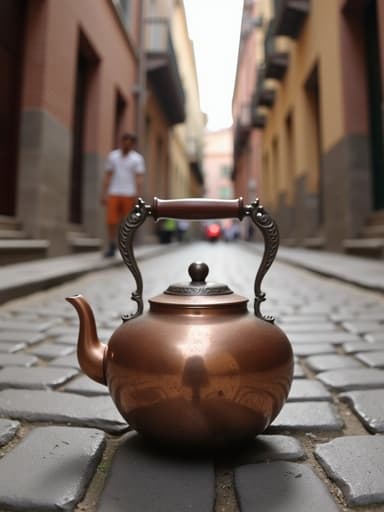 주전자, 구시가지 골목길, 부드러운 아침 햇살