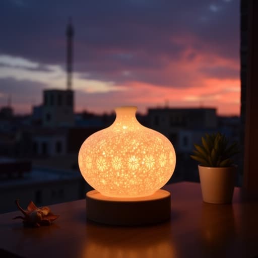 부드러운 빛의 무드등이 부드러운 구름과 무지개 하늘에 놓여져 있어 편안하고 따듯한 분위기를 연출합니다.