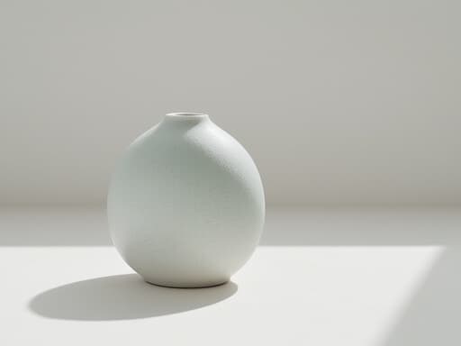 미니멀 화이트 스튜디오에 있는 디퓨저, 평온하고 차분한 분위기.