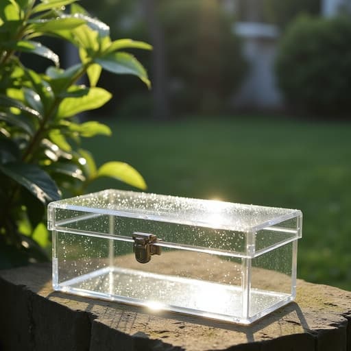 아크릴 정리함, 아침 이슬이 맺힌 정원, 고요하고 신선한 분위기