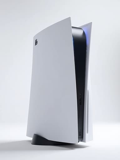 게임 콘솔, 디지털 기기, 미니멀 화이트 스튜디오, 깨끗하고 현대적이며 세련됨