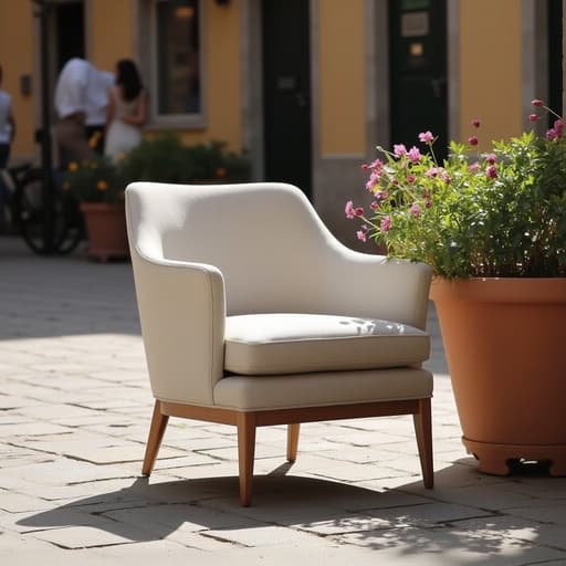 인테리어용 의자, 이탈리아 광장과 자갈길, 밝고 쾌활하며 초대하는 분위기