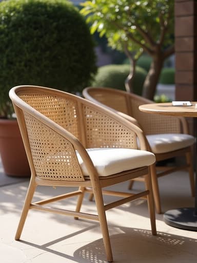 고급 레스토랑 테라스에 있는 우아한 식사용 의자, 세련됨, 초대함