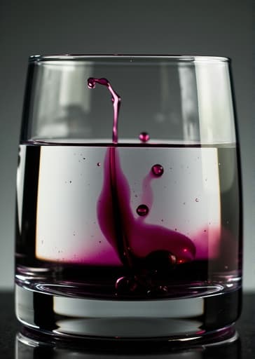 화려한 액체로 가득 찬 우아한 유리잔이 부드럽게 흐려진 주방 조리대에서 따뜻한 자연광을 받으며 그 우아함을 드러내고 있습니다.