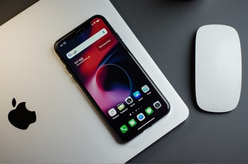 세련된 흰색 애플 데스크탑 컴퓨터가 현대적인 사무실 책상 위에 우아하게 놓여 있습니다. 고해상도 디스플레이가 밝게 빛나며 생생한 비주얼을 보여줍니다. 작업 공간은 최소한의 장식으로 구성되어 있으며, 작은 녹색 식물과 열린 노트북이 함께 있어 부드러운 자연광이 근처 창문을 통해 필터링되며 평화롭고 생산적인 분위기를 만들어냅니다.