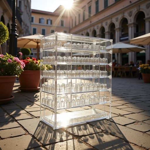 정리함, 인테리어 소품, 이탈리아 광장에서 세팅되어 돌길과 화분의 화려한 꽃들과 함께 아늑하고 따뜻하며 초대하는 분위기를 만들어냅니다.